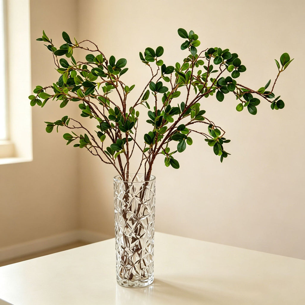 Rama Artificial de Hoja de Milán (Hoja de Ficus), Tallo Único, Efecto Natural, Estilo Nórdico, para Hogar, Oficina y Eventos