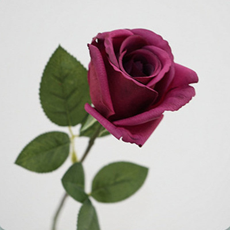 Rosa artificial de seda, tallo único 47 cm, 1 flor de 8.5 cm, decoración moderna para boda, hogar y oficina