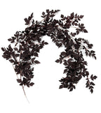 Enredadera artificial de hojas de trompeta, 180 cm, decoración de otoño con hojas rojas, para interiores y exteriores
