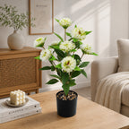 Planta artificial de crisantemos pompones, ramo de 9 flores, 57 cm, decoración moderna para hogar y eventos