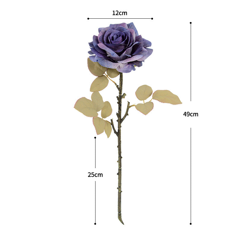 Ramo de rosas artificiales de seda, 3 tallos de 49 cm, flor de 12 cm, decoración de boda y hogar