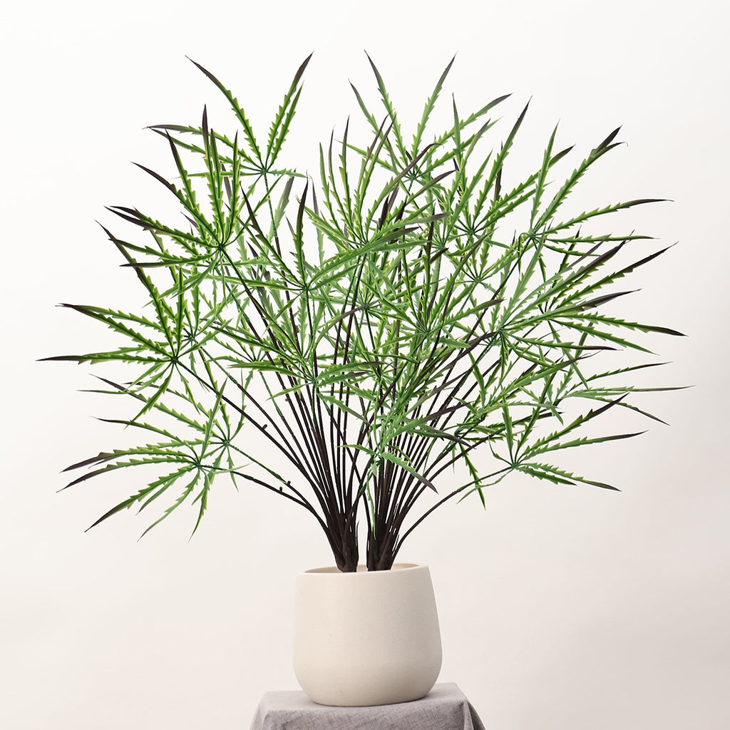 Planta Artificial Aralia Elegantissima (Falsa Aralia) Verde, Arbusto 1 Pieza de Plástico, Decoración Nórdica para Casa, Oficina y Escaparate