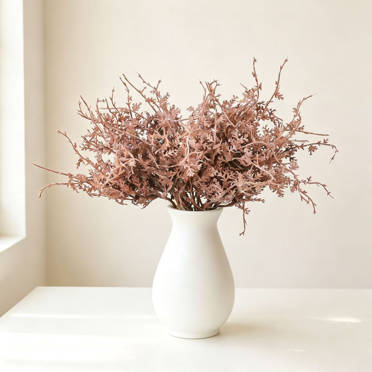 Ramo de Flores Artificiales de Escarcha (Rime), Pack de 5 Piezas, Plástico, para Decoración de Hogar, Bodas y Escaparates