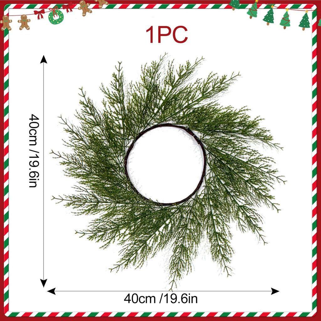 Pack de 2 Salvamanteles Corona de Pino y Ciprés Artificial, Plástico, Decoración de Mesa para Navidad, Hogar y Hoteles