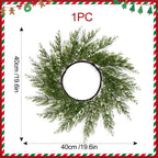 Pack de 2 Salvamanteles Corona de Pino y Ciprés Artificial, Plástico, Decoración de Mesa para Navidad, Hogar y Hoteles