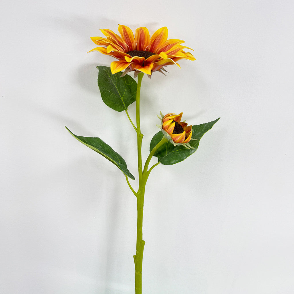 Girasol Artificial de 116 cm, 2 Flores, Decoración Moderna para Hogar y Eventos