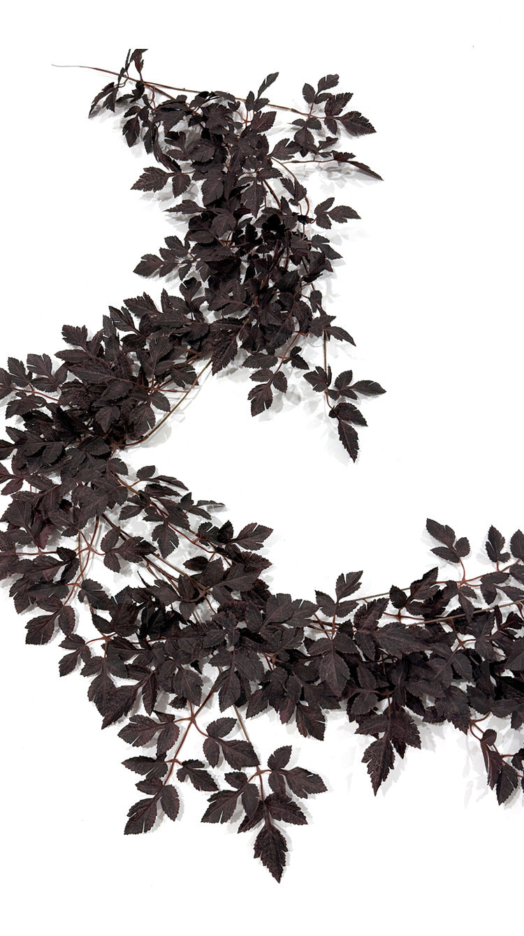 Enredadera artificial de hojas de trompeta, 180 cm, decoración de otoño con hojas rojas, para interiores y exteriores