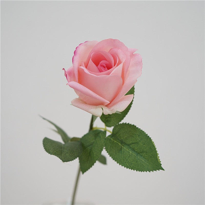 Rosa artificial de seda, tallo único 47 cm, 1 flor de 8.5 cm, decoración moderna para boda, hogar y oficina