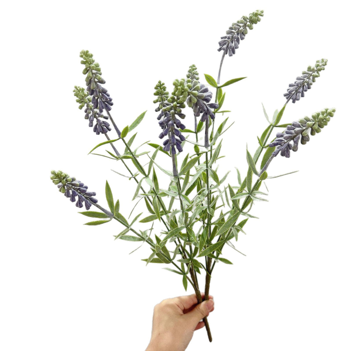 Ramita de Flores Artificiales de Lavanda y Jacinto, 48 cm, Decoración Moderna para Hogar u Oficina
