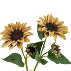 Girasol Artificial de 116 cm, 2 Flores, Decoración Moderna para Hogar y Eventos