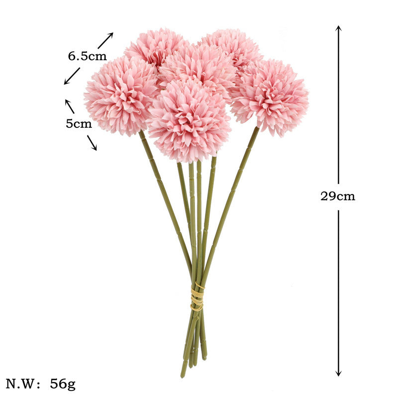 Flor Artificial Crisantemo Pompón, Tallo Único con 1 Flor, Tela Estilo Seda, Colores Macarons, Bodas y Decoración del Hogar