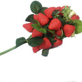 Ramo de fresas artificiales, 19 frutos, 28 cm, decoración de interior para regalo o fiesta