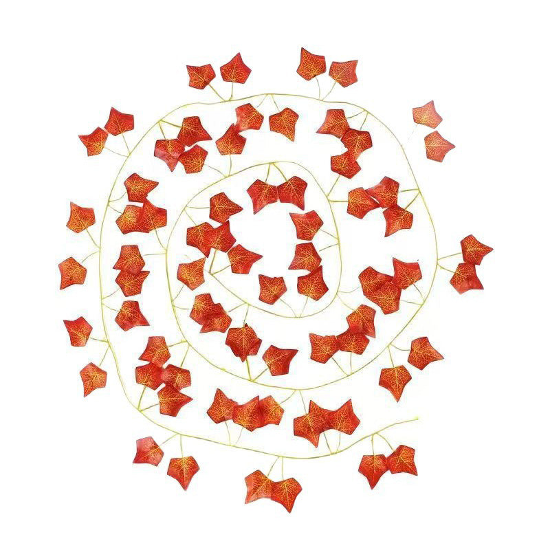 Enredadera Artificial de Hojas de Parra Virgen Rojas, Pack de 12 Piezas con 72 Hojas, Decoración Otoñal para Hogar, Hotel y Bodas