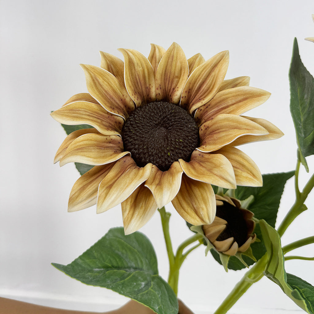 Girasol Artificial de 116 cm, 2 Flores, Decoración Moderna para Hogar y Eventos