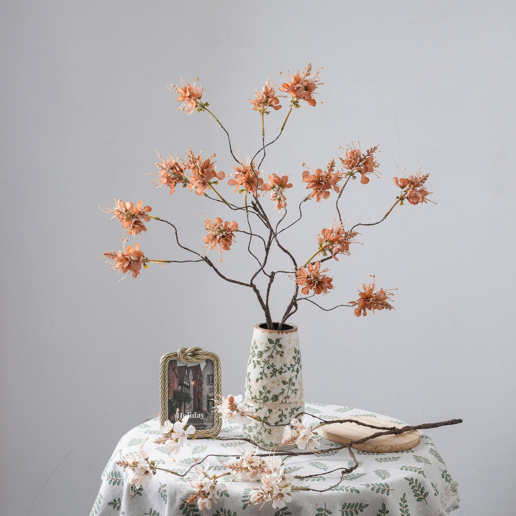 Planta Artificial Cleome (Flor Araña), Ramo con Varias Ramas, para Bodas, Hoteles y Decoración del Hogar
