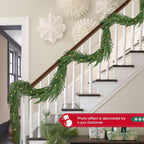 Guirnalda Artificial de Pino Norfolk con Luces, Pack de 3 Ramas Colgantes de Plástico, Decoración de Navidad y Hogar