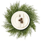 Pack de 2 Salvamanteles Corona de Pino y Ciprés Artificial, Plástico, Decoración de Mesa para Navidad, Hogar y Hoteles