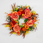 Peonías artificiales de 20" x 20" para jardín, balcón y terraza - Naranja quemado 19.6"
