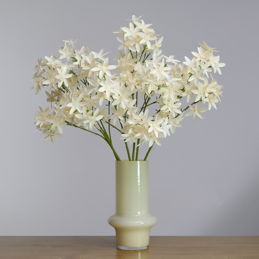 Orquídea Artificial Tipo Bush con 3 Ramas, Flor de 6 Puntas, Tela Efecto Seda, para Jarrón, Boda y Decoración del Hogar