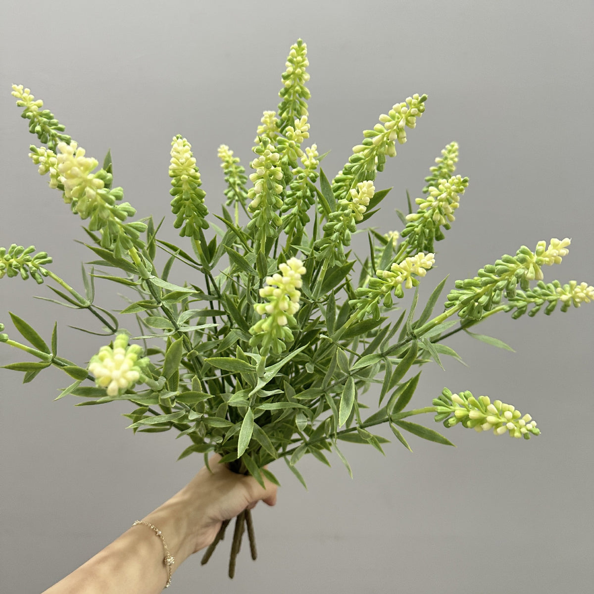 Ramita de Flores Artificiales de Lavanda y Jacinto, 48 cm, Decoración Moderna para Hogar u Oficina