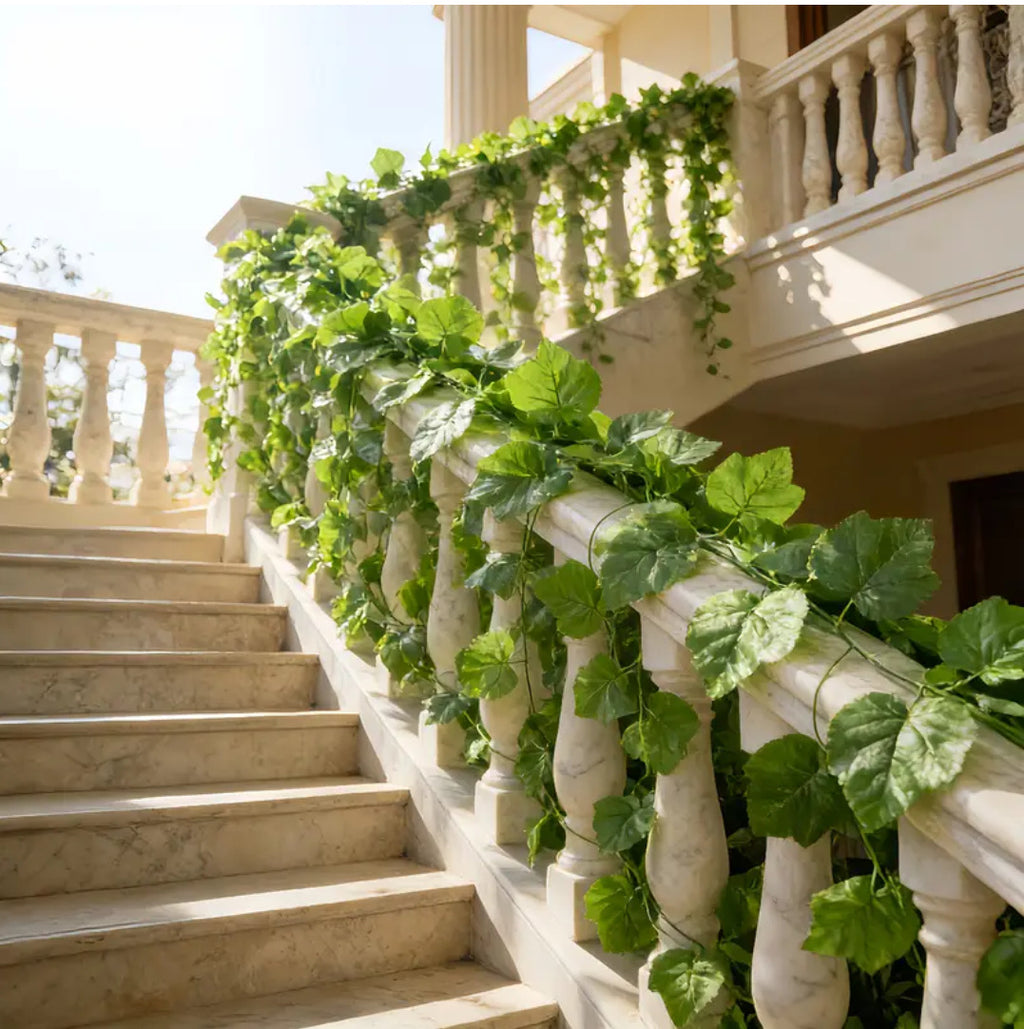 Enredadera Artificial de Vid con 66 Hojas, Guirnalda Colgante Verde, Decoración Rústica para Casa y Exterior