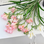 Arreglo floral de orquídea artificial, 6 flores, 60 cm, tejido de seda, decoración moderna para bodas, hogar y hoteles