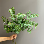 Rama de Eucalipto Artificial de 3 Ramitas con Hojas Dobles, Tallo Único, 66 cm, para Jarrón, Bodas y Decoración del Hogar