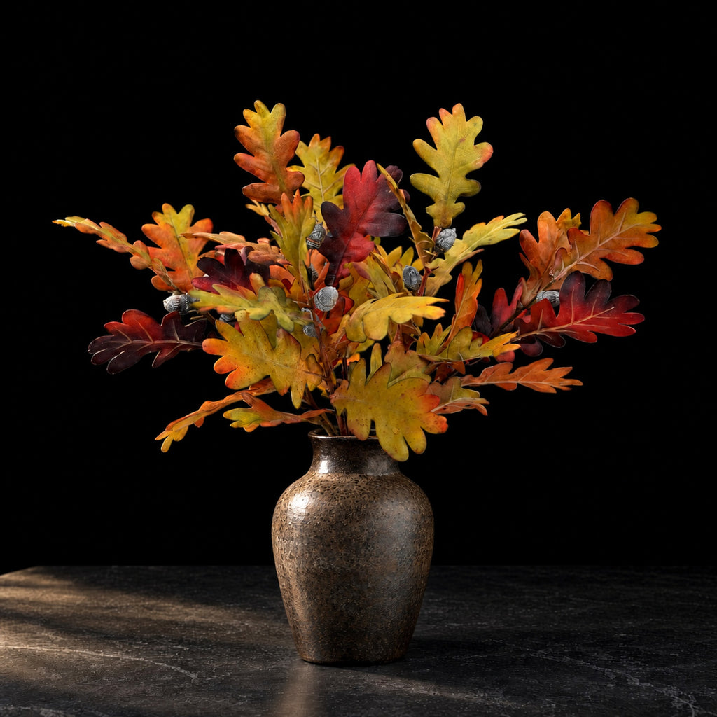 Rama de Ficus Elástico Artificial con Hojas Otoñales, Una Pieza de Tela de Seda Sintética, Decoración de Hogar, Bodas y Escaparates