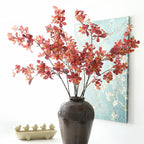 Rama artificial de campanillas con hojas de nandina, arbusto de 1 pieza en degradado otoñal, para salón, hotel o escaparate
