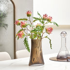 Planta artificial de cardo mariano de doble cabeza, 30 cm, decoración tropical moderna para hogar u oficina