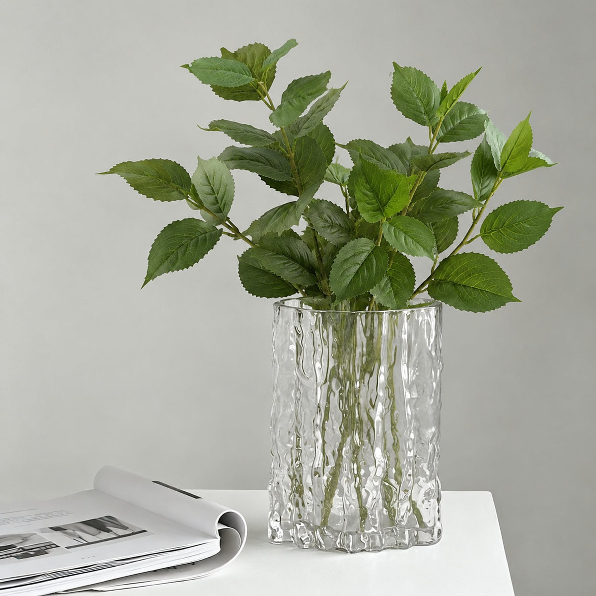 Hoja de Eucalipto Artificial, Rama Única de Plástico, Verde Efecto Natural, para Decoración del Hogar, Oficina y Escaparates