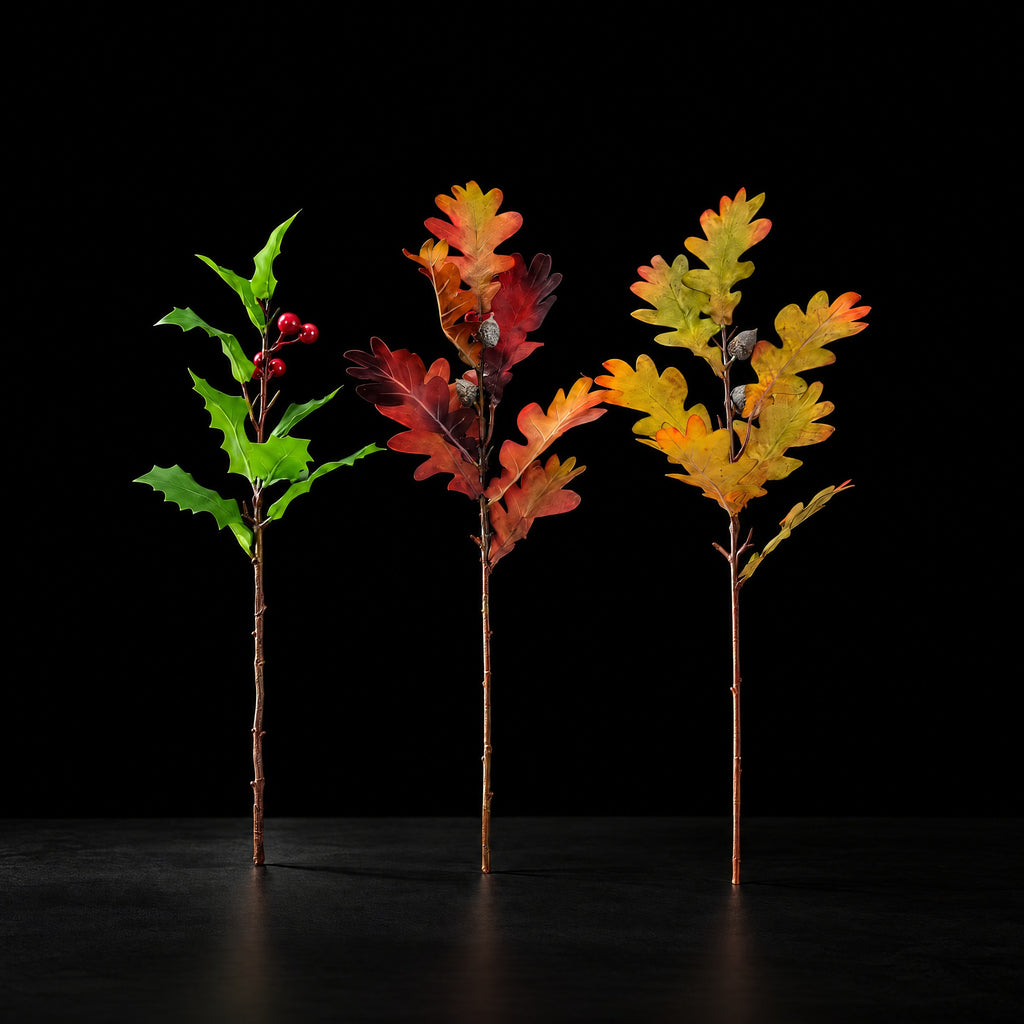Rama de Ficus Elástico Artificial con Hojas Otoñales, Una Pieza de Tela de Seda Sintética, Decoración de Hogar, Bodas y Escaparates