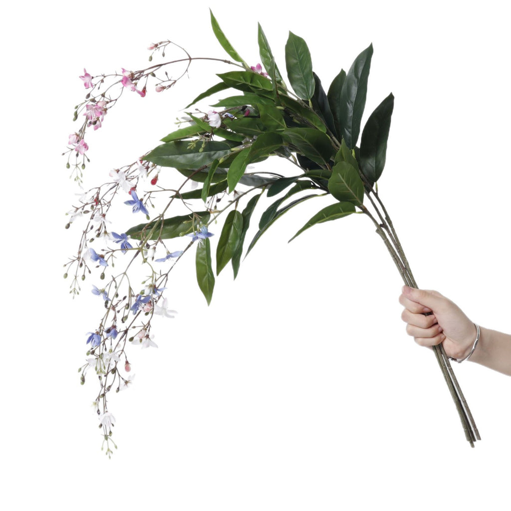 Planta Artificial de Jazmín Colgante, Arbusto de Hojas Caídas en PU, 88 cm, para Boda, Hotel y Escaparate