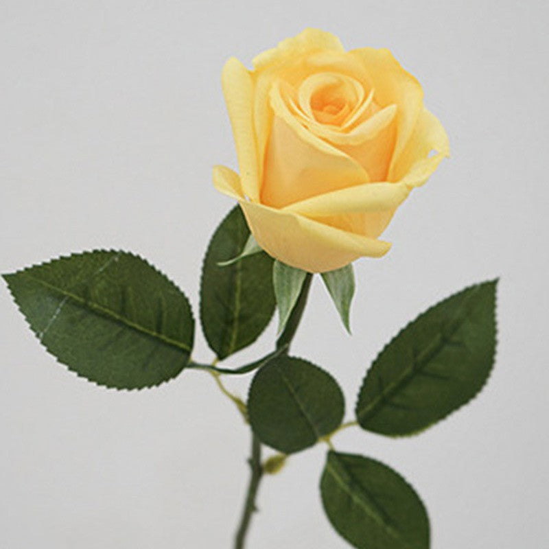 Rosa artificial de seda, tallo único 47 cm, 1 flor de 8.5 cm, decoración moderna para boda, hogar y oficina