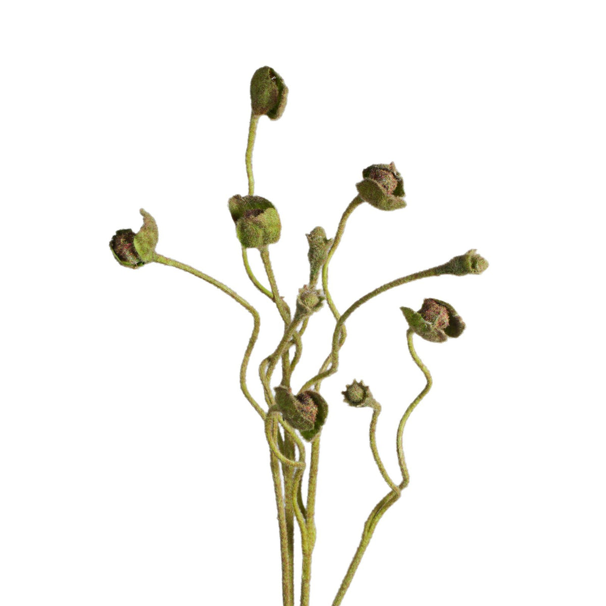 Ramo de amapolas artificiales con frutos y capullos, tela de seda sintética, 65 cm, para bodas y decoración del hogar