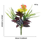 Composición de plantas artificiales - Ojo del diablo y Balsamina, 29 cm, decoración de escritorio u oficina