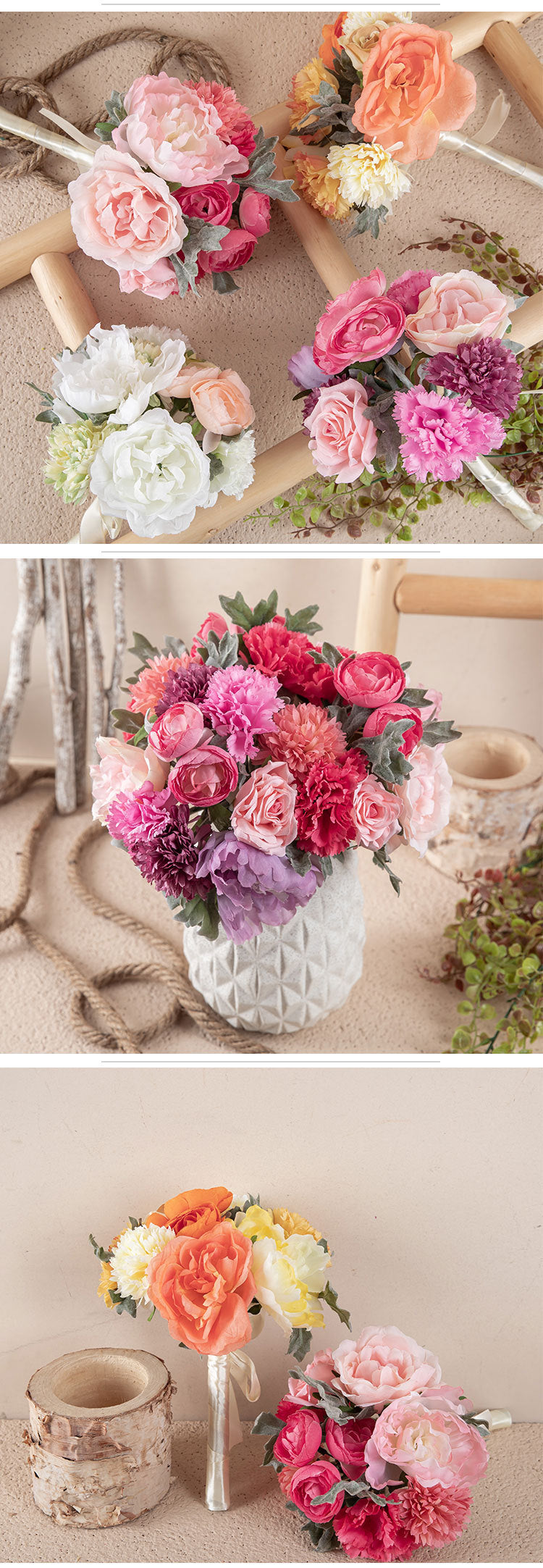 Flores artificiales de 11" para bodas y eventos