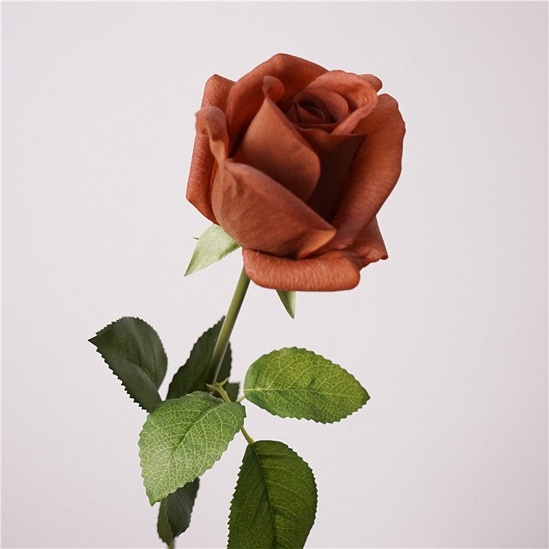 Rosa artificial de seda, tallo único 47 cm, 1 flor de 8.5 cm, decoración moderna para boda, hogar y oficina