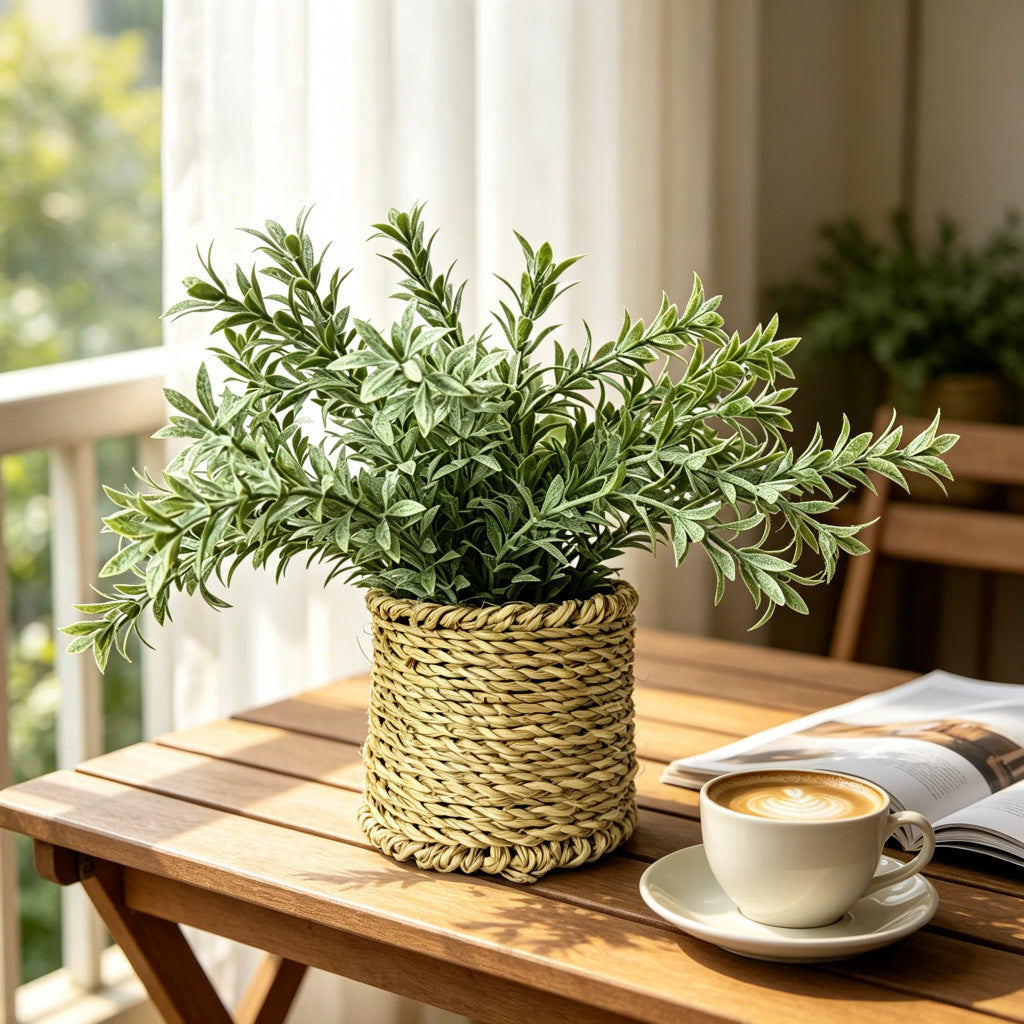 Planta Artificial Carrizo de la Pampa en Maceta Incluida, Plástico, Estilo Natural, Decoración para Interior y Exterior