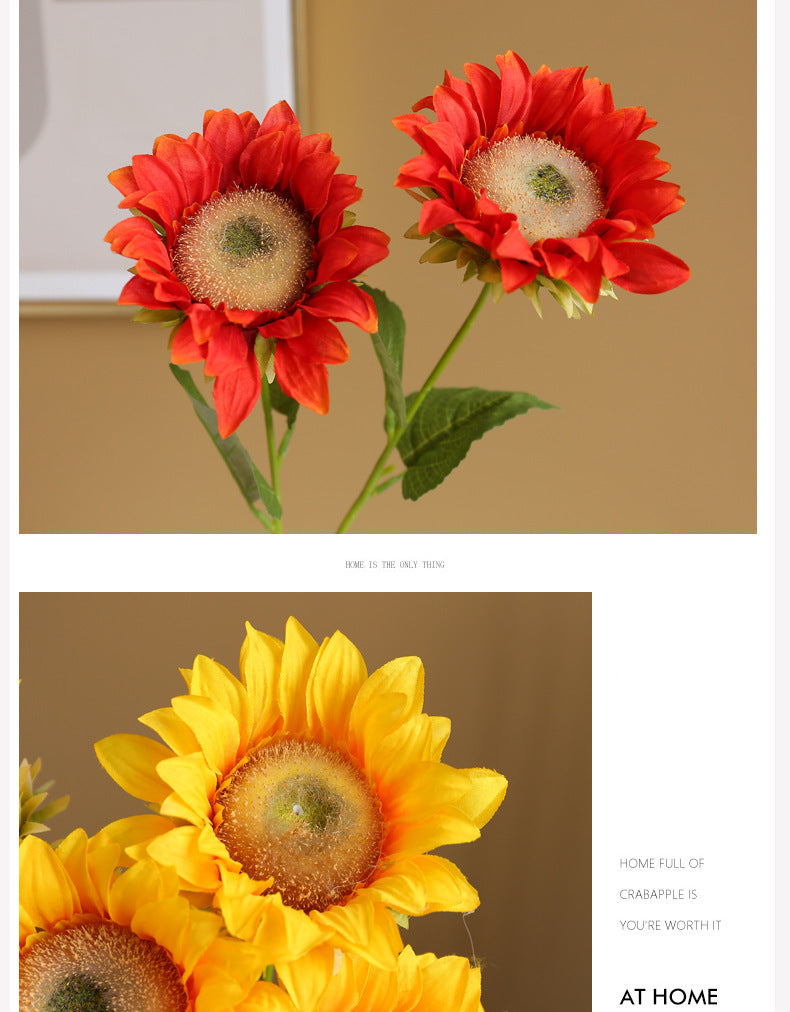 Girasoles artificiales de 17" para jardín, balcón y terraza