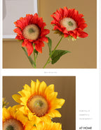 Girasoles artificiales de 17" para jardín, balcón y terraza