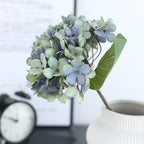 Hortensia Artificial en Tela de Seda Sintética, Rama Única con 1 Flor, Tonos Otoñales, para Decoración de Hogar y Bodas