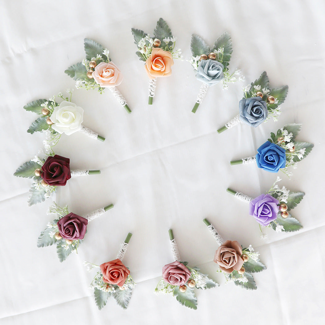 Rosas artificiales de 5" para jardín, balcón y terraza - Burdeos 1 pieza
