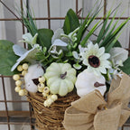 Calabazas artificiales con resistencia a los rayos UV de 19" x 19" para jardín, balcón y terraza