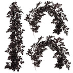 Enredadera artificial de hojas de trompeta, 180 cm, decoración de otoño con hojas rojas, para interiores y exteriores