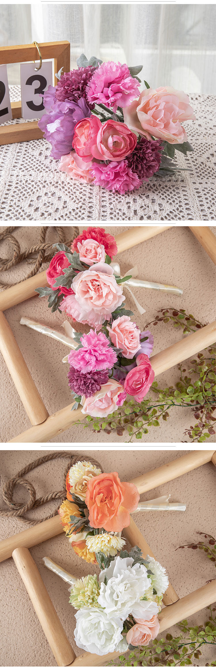 Flores artificiales de 11" para bodas y eventos