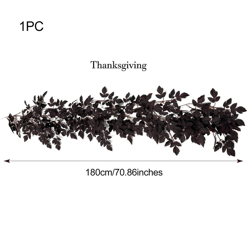 Enredadera artificial de hojas de trompeta, 180 cm, decoración de otoño con hojas rojas, para interiores y exteriores