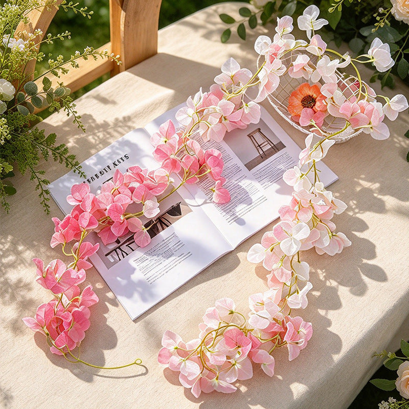 Guirnalda de Buganvilla Artificial Colgante, Enredadera de Plástico con 135 Flores, para Interior, Bodas y Escaparates