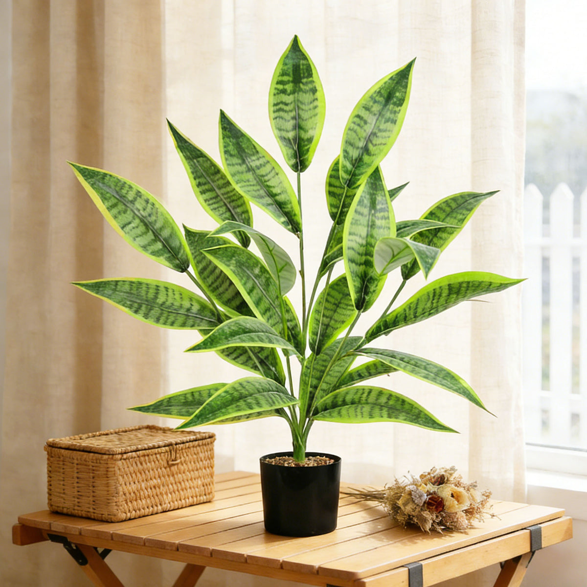 Planta artificial de Sansevieria, 63 cm, decoración moderna nórdica para hogar u oficina