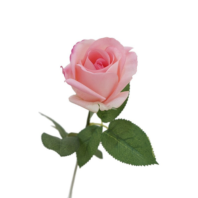 Rosa artificial de seda, tallo único 47 cm, 1 flor de 8.5 cm, decoración moderna para boda, hogar y oficina